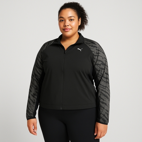 Puma Black Reflective Active Full-Zip Jacket – Size 3X - Picture 1 of 7